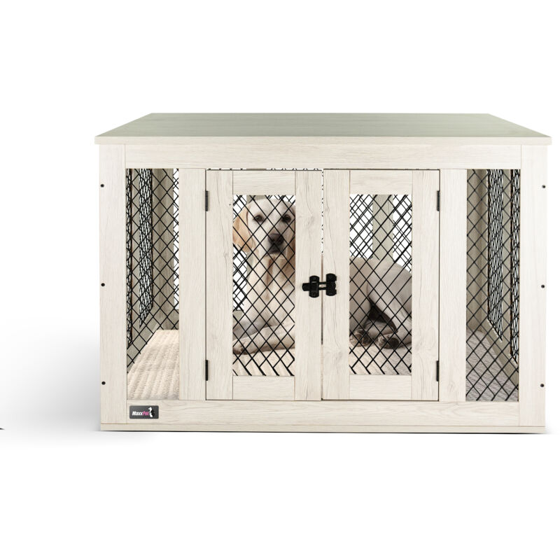 MaxxPet Cage pour chien en bois 94x60x72 cm - Caisse pour chien - Cage pour chien pour la maison - Niche pour chien - Marron