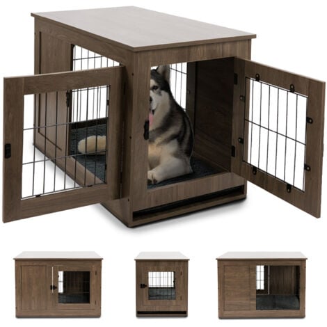 MaxxPet Cage pour chien en bois 96x61x64 cm - Caisse pour chien - Cage pour chien pour la maison - Niche pour chien - Marron