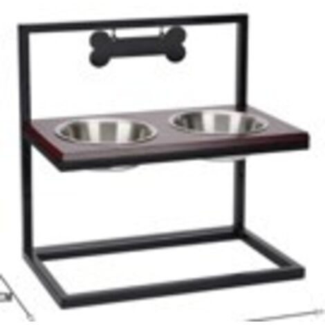 MaxxPet Ciotola doppia - Ciotola per cani - Ciotola rialzata - 54x23x53 cm - Bambù