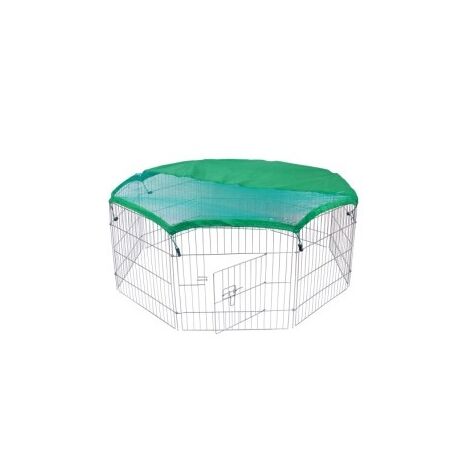 MaxxPet Clapier per Conigli con Coperchio, Parco Conigli - Parco Conigli con Ombrellone - Gabbia per Roditori - Parco Animali - 80 x 75 cm x 8 Pezzi