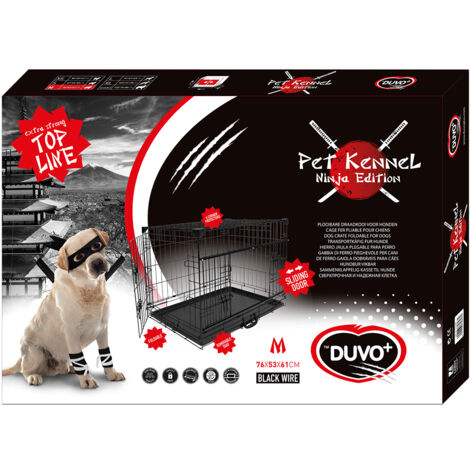 MaxxPet Gabbia Per Cani - Kennel Cane Grande - Cuccia Moderna da Interno - Trasportino Per Cani - Casetta per Animali - Gabbia per Gatti - Vassoio Multiuso Rimovibile - 78x48x56 cm - Nero