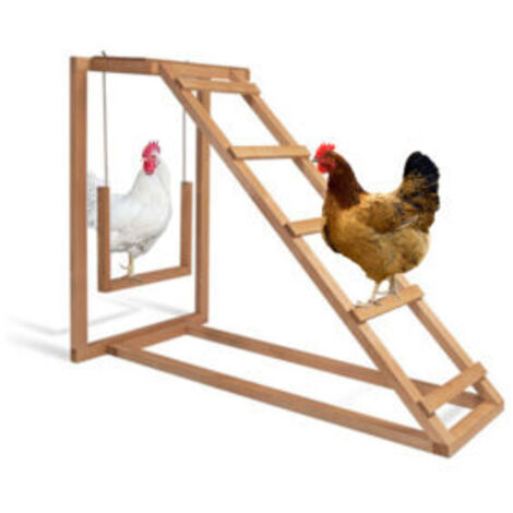 MaxxPet Juego de gallinero – escalera, plataforma y percha – Madera – 100 x 50 x 81 cm