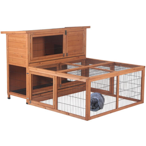 MaxxPet Konijnenhok met ren - konijnenren - konijnenhuis - konijnenkooi - knaagdieren kooi - 147x112x94cm