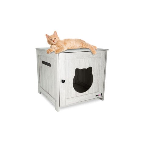 MaxxPet Maison en bois pour chat - Maison pour chat - Parc à chat - Cage pour chat d'intérieur - 30x30x30cm