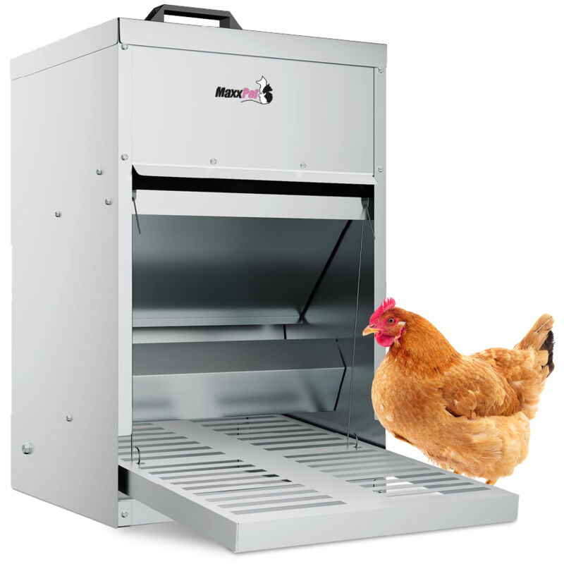 Mangeoire pour poules - Silo d'alimentation pour poules 9 kg - Abreuvoir pour volailles - 31x46x44 cm - Maxxpet