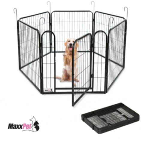 MaxxPet Parque para perros – Valla para perros interior y exterior - Parque para cachorros, conejos y otras mascotas - Zona de juegos plegable – Jaula con 6 paneles – 60x60 cm