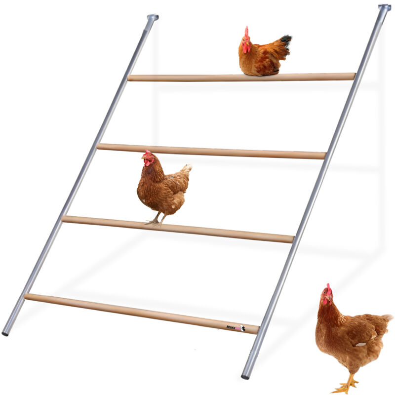 Perchoir pour Poules - Barre pour Enclos - Échelle pour Poules - Jouet pour Poules - 4 Barres pour Poules - 140x105cm - Maxxpet
