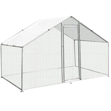 MaxxPet Pollaio Resistente all'Inverno – Voliera per Galline all'Aperto – 3x2x2m – Casetta per Polli e Galline – Recinto da Giardino – Chicken Coop – Metallo di Alta Qualità