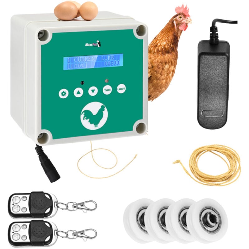 Panneau Automatique pour Poules - Porte de Poulailler - Ouvre-porte pour Poules - 30x30cm - Maxxpet