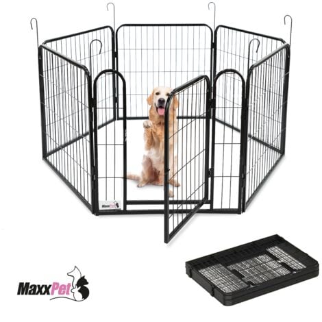 MaxxPet Puppy Run - Banc pour chien - Parc pour chien - Parc pour chiot avec 6 panneaux - Acier - 60 x 60 cm