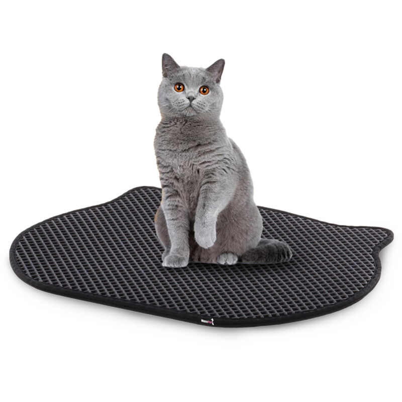 MaxxPet Tapis Litiere Chat – Tapis Chat 50x40cm Résistant à l'Urin - Tapis de Bac à Litiere pour Chats – Protege Litière Chat Imperméable – Tapis de