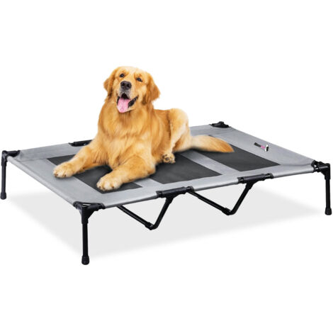 MaxxPet Tumbona para perros - Cama plegable para perros - Cama refrescante para perros - Hamaca portátil para perros - 122x91x23cm - Gris