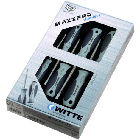 MAXXPRO Tournevis en acier inoxydable Embouts plats & PZ (x5)  WITTE 670001