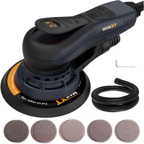 Maxxt – Ponceuse excentrique sans fil 230V – Moteur Brushless 2,5mm – Pour ponçage bois, plastique et cloisons sèches – Léger et ergonomique