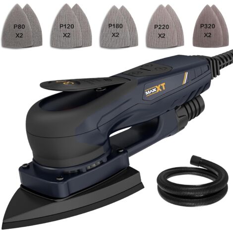 Maxxt – Ponceuse triangulaire 350W sans balais – Moteur EC puissant – Régulation de vitesse 6 niveaux – Ponçage précis pour bois dur