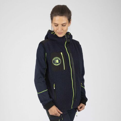 MAYA POLAIRE SANS MANCHES DE TRAVAIL 1129 Marine , Jaune fluo S