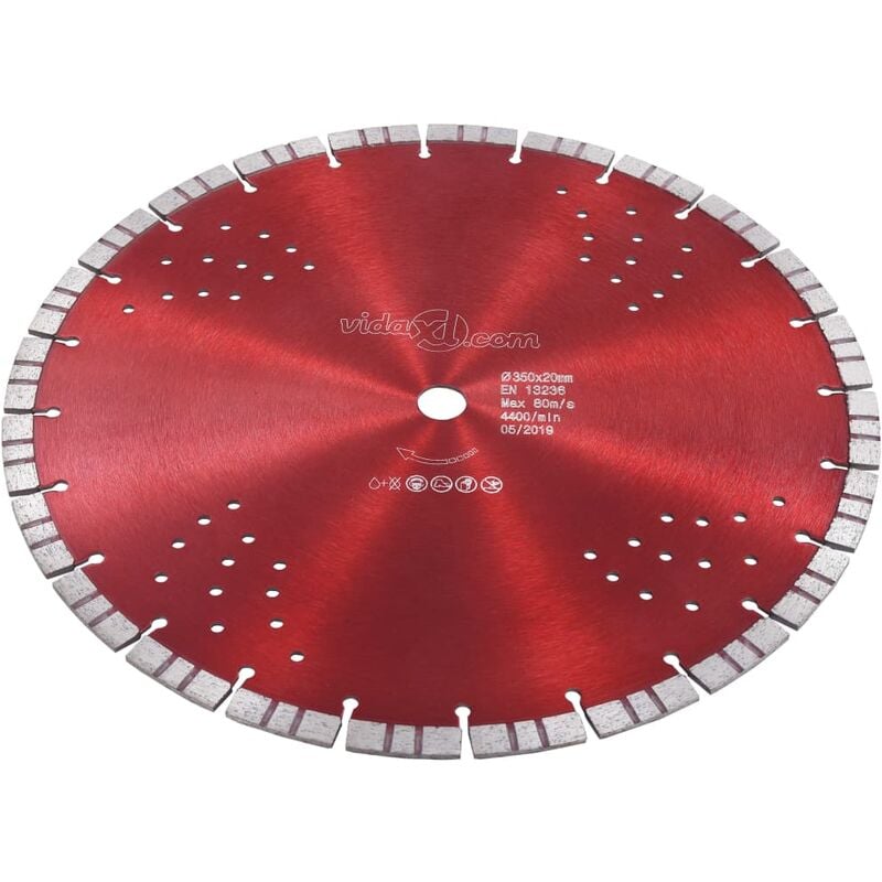 Berkfield Home - Mayfair Diamond Cutting Disc with Turbo and Holes Steel 350 mm