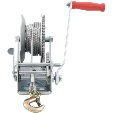 Manual 1200lbs Hand Winch with 10m Steel Wire Cable, Capacity: 500