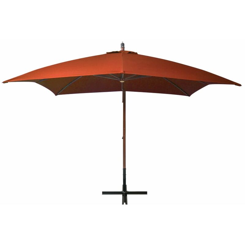 Mayfair Hanging Parasol with Pole Terracotta 3x3 m Solid Fir Wood