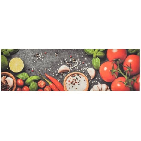 BERKFIELD HOME Mayfair Kitchen Rug Washable Vegetables 45x150 cm Velvet