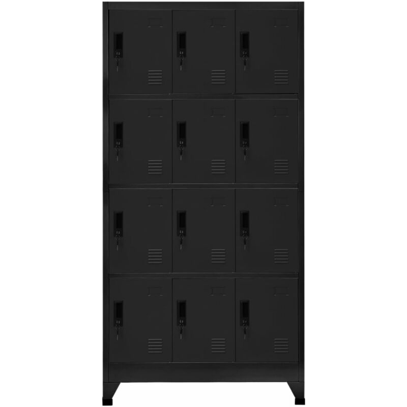 Berkfield Home - Mayfair Locker Cabinet Black 90x45x180 cm Steel