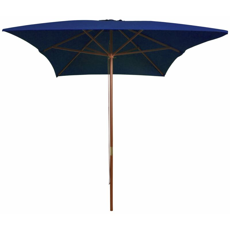 Mayfair Outdoor Parasol with Wooden Pole Blue 200x300 cm