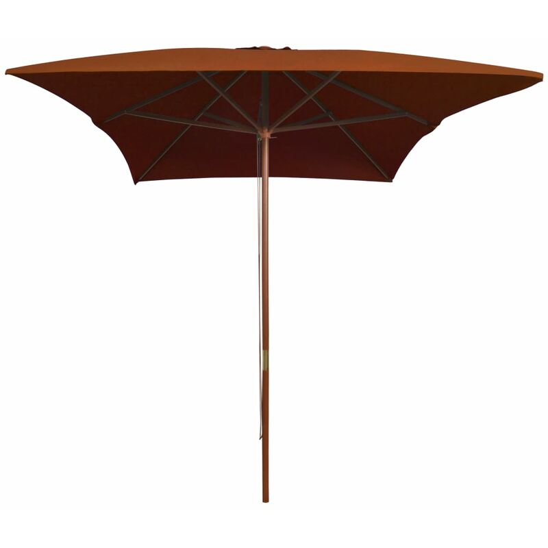 Mayfair Outdoor Parasol with Wooden Pole Terracotta 200x300 cm