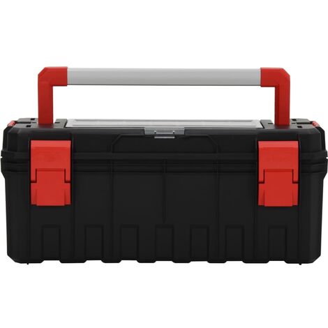 vidaXL Tool Box Black And Red 45x28x26.5 cm