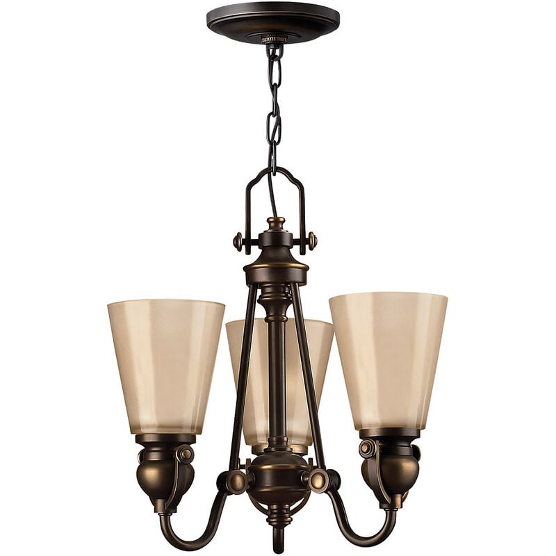 Mayflower - Multi Arm Chandelier 3 Light Olde Bronze Finish, E27 - Elstead