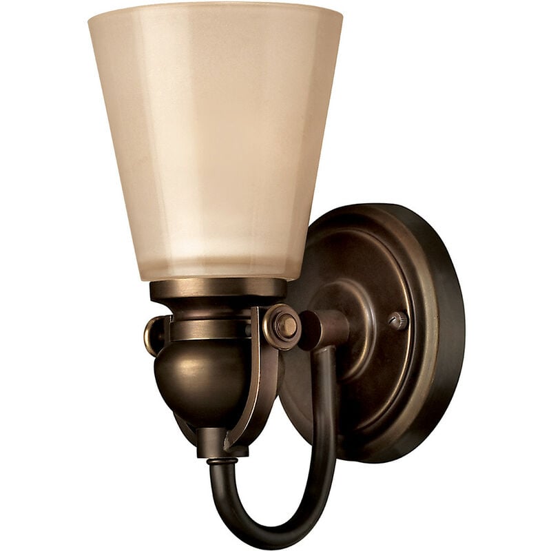 Elstead - Mayflower - 1 Light Wall Light Olde Bronze Glass Shade, E27