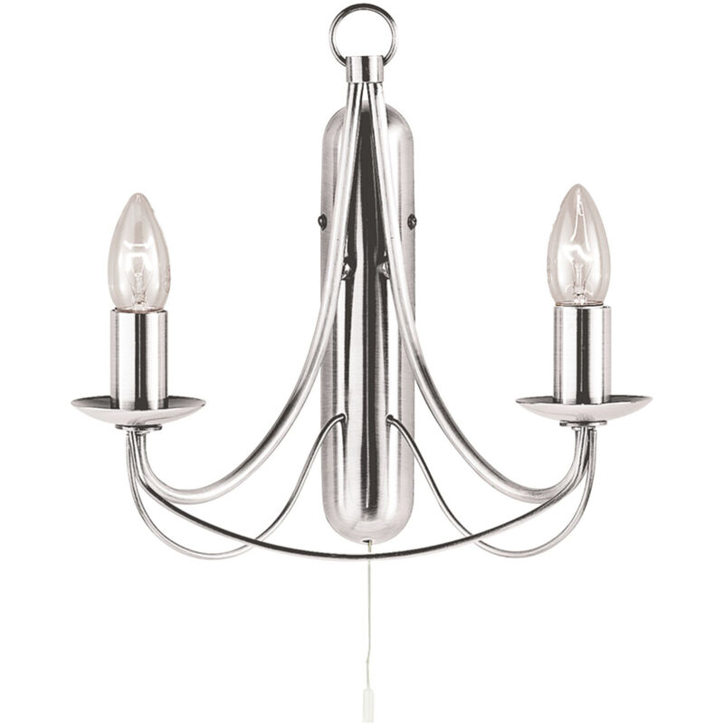 Applique Industrial-Nordico Maypole Acciaio Argento 2 Luci E14
