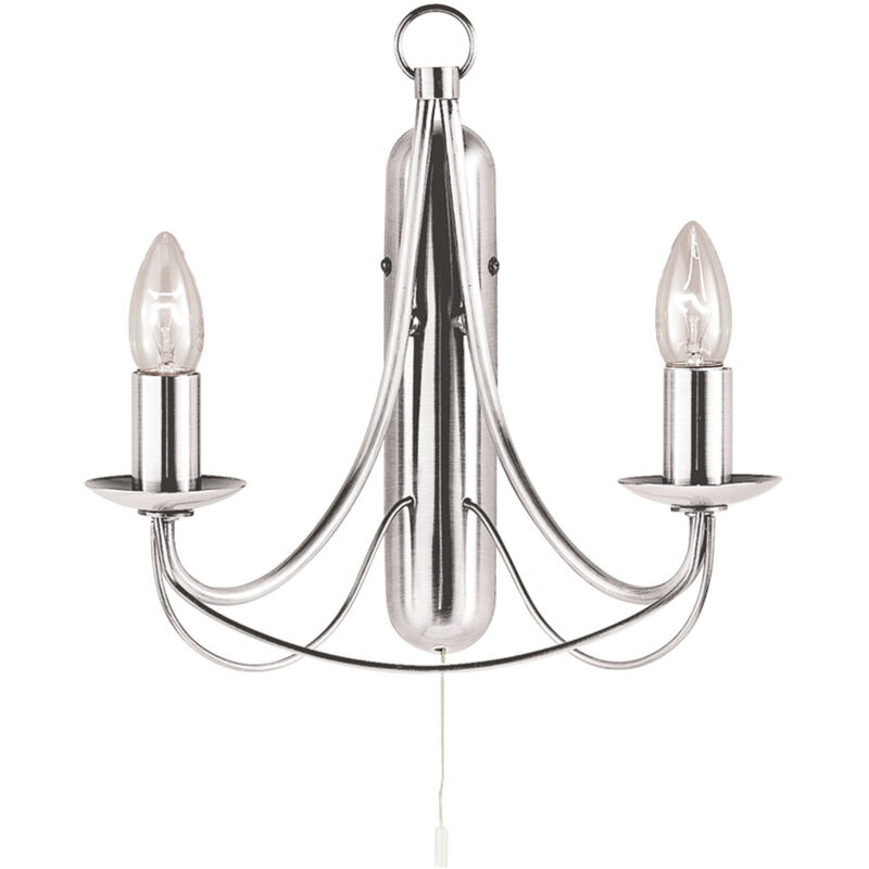 Applique Industrial-Nordico Maypole Acciaio Argento 2 Luci E14