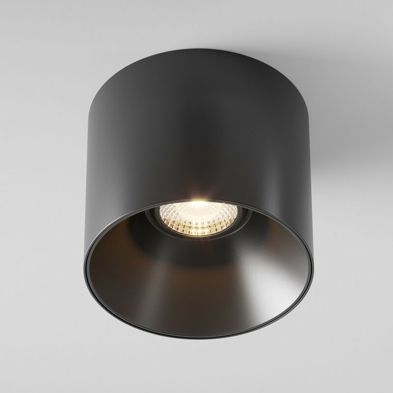 Image of Maytoni Alfa LED Downlight dimmerabile montato su superficie nero, 12,5 cm 3000K