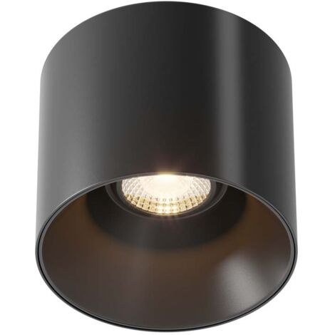 Maytoni Alfa LED Downlight monté en surface à intensité variable noir, 12,5 cm 3000K
