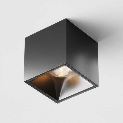 Maytoni Alfa LED Spot encastrable carré à intensité variable noir, 840lm, 3000K