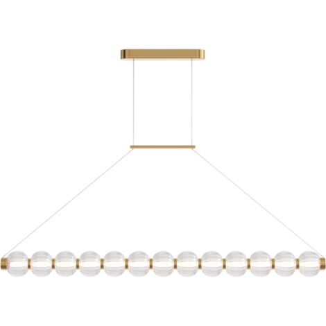 Maytoni Amulet Lampadario moderno a sospensione da bar, oro 3000K, paralume in vetro da 1050 lm