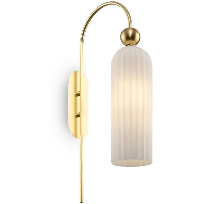 Antic Modern Wall Lamp Gold, Glass White Shade - Maytoni