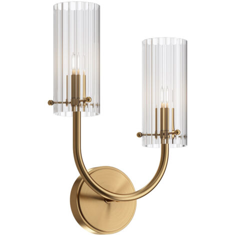 Maytoni Arco Lampada da parete neoclassica Ottone, paralume in vetro