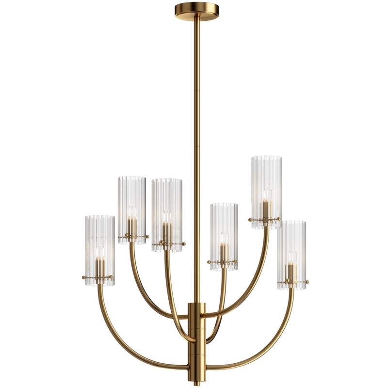 Arco Plafonnier Néoclassique à Bras Multiples Laiton, Abat-Jour en Verre - Maytoni