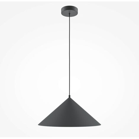 Maytoni Basic Cone Lampadario moderno a sospensione a cupola da 35 cm, nero, 1xE27