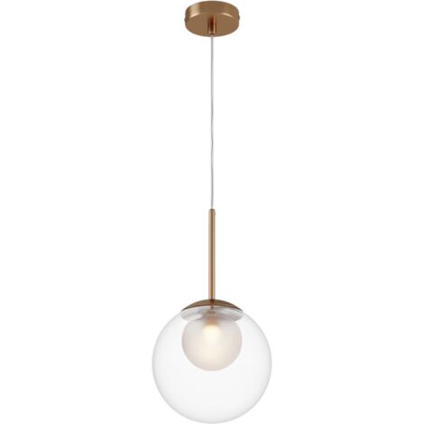 Maytoni Basic Form Lampadario moderno a sospensione a globo da 20 cm, oro, paralume in vetro 1xG9