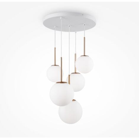 Maytoni Basic form Maytoni Basic Form Plafonnier Moderne 5 Lumières Grappe Doré E14