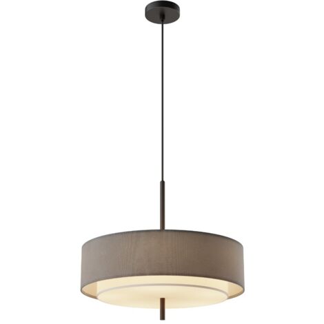 Maytoni Bergamo Lampadario moderno a sospensione cilindrico nero 5xE27 paralume grigio