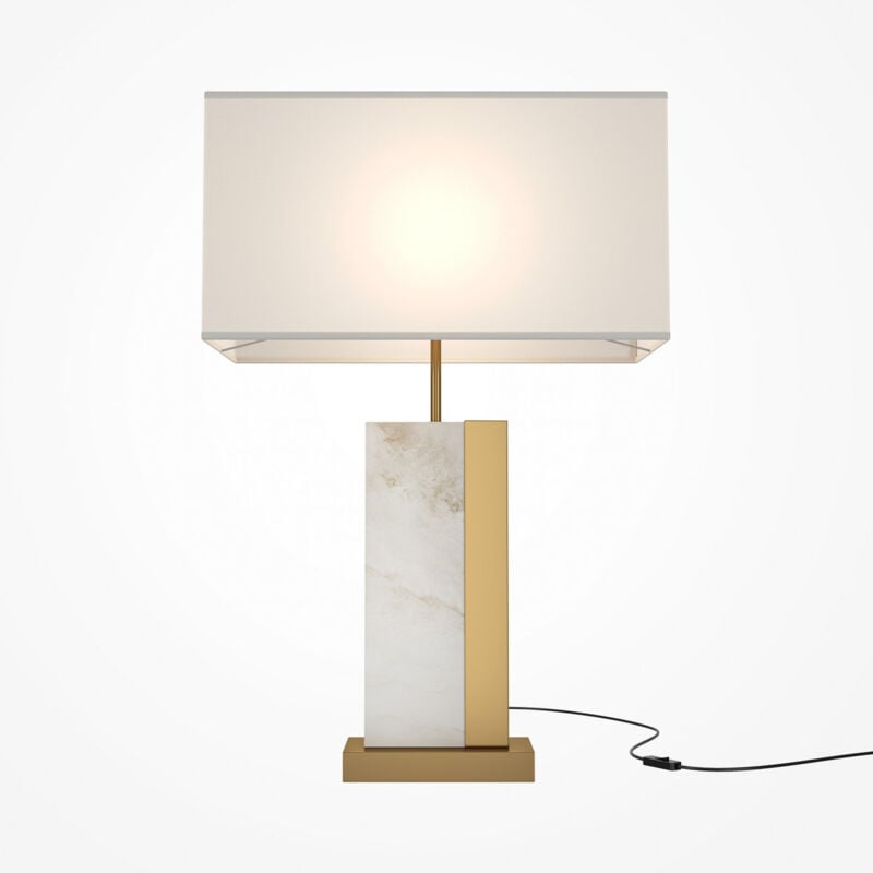 Maytoni Bianco Lampe de table moderne avec abat-jour laiton E27