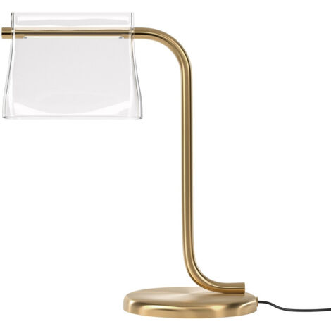 Maytoni Cabaret Lampada da tavolo moderna a LED integrata in ottone 3000K 850lm con paralume in vetro