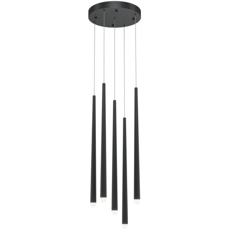 Maytoni Cascade Lampadario a sospensione moderno Cluster Nero 4000K 1650lm 5xLED Paralume bianco