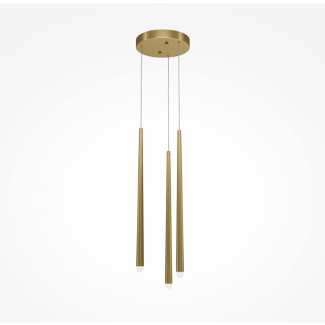 Maytoni Cascade Plafonnier suspendu moderne à 3 lumières en laiton intégré LED 4000K
