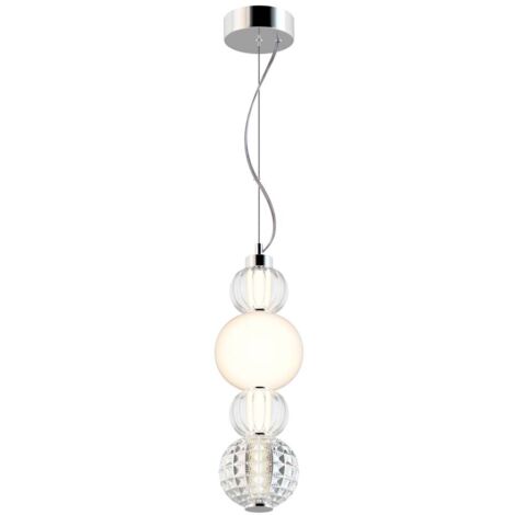 Maytoni Collar Abat-jour en verre de plafonnier à LED chromé intégré à collier moderne