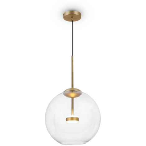Maytoni Cometa Plafoniera a sospensione moderna Cometa LED integrata oro opaco con paralume in vetro