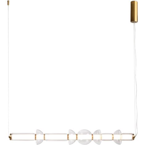 Maytoni Cosmo Lampadario moderno a sospensione da bar in ottone 3000K 4800lm con paralume in vetro